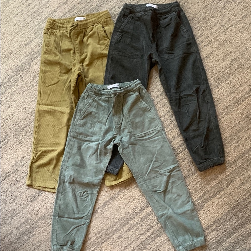 Zara Black, Green and tan corduroy Relaxed Fit